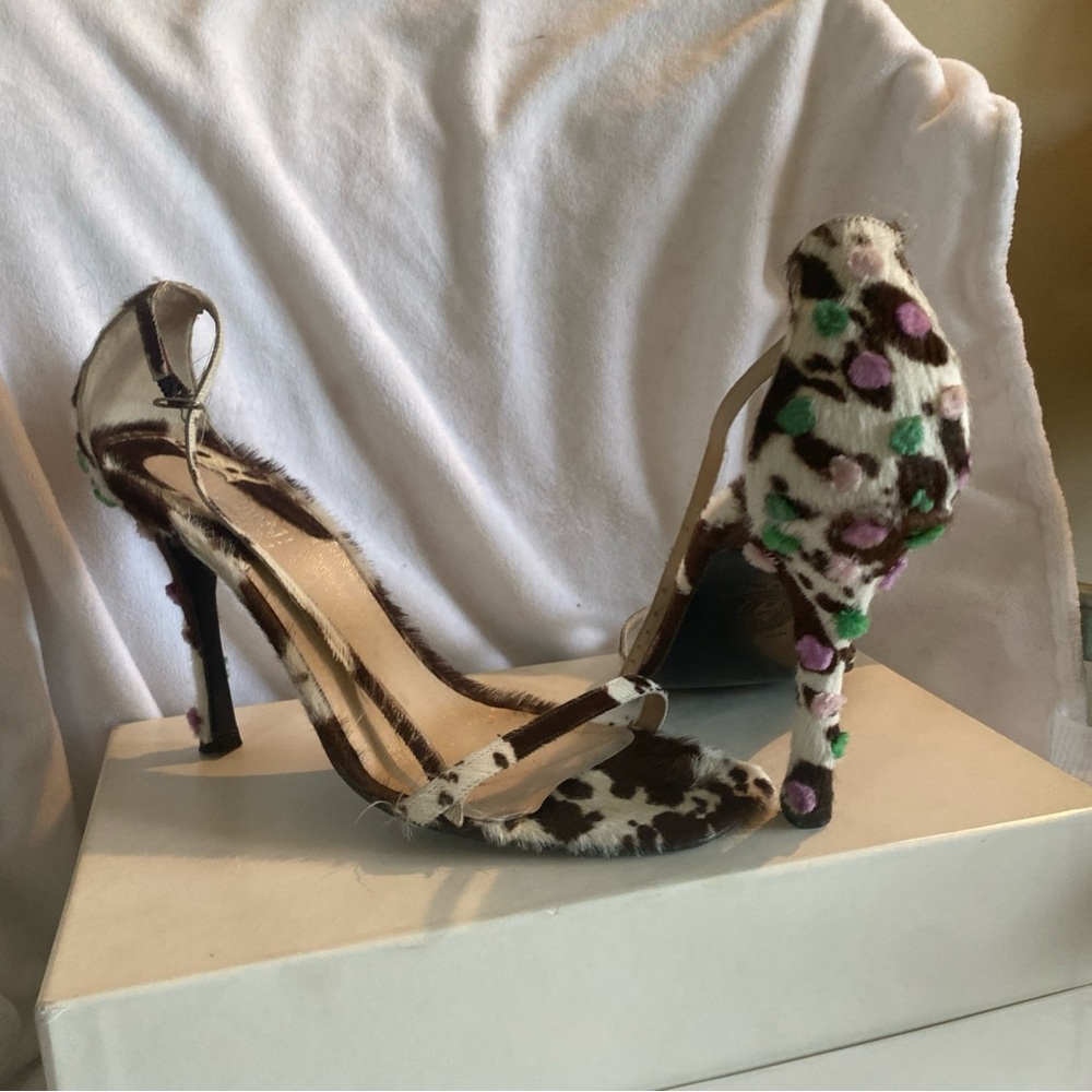 Versace Purple and Brown Heels with Stiletto Elegance